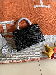 HERMES MINI KELLY CROCODILE GOLD HARDWARE BLACK 19 CM - 3