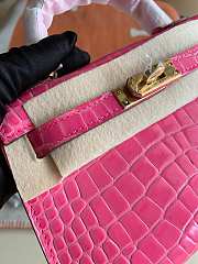 HERMES MINI KELLY CROCODILE GOLD HARDWARE NEON PINK 19 CM - 6