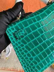 HERMES MINI KELLY CROCODILE GOLD HARDWARE TEAL 19 CM - 6