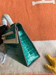 HERMES MINI KELLY CROCODILE GOLD HARDWARE TEAL 19 CM - 5