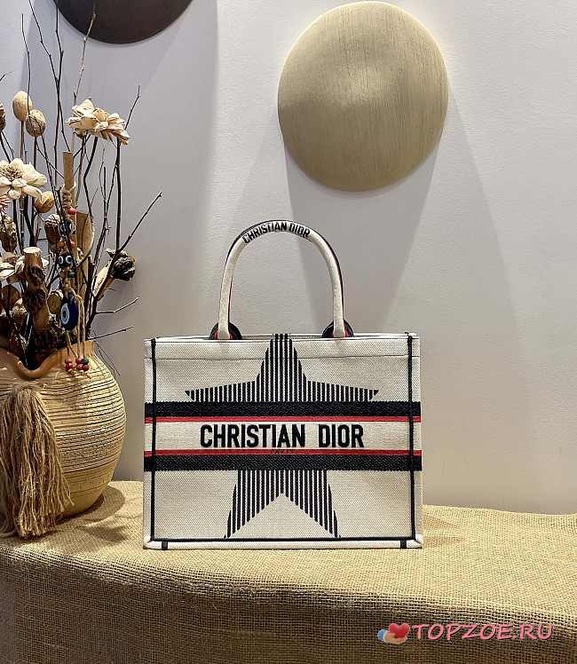 DIOR SMALL DIORALPS BOOK TOTE WHITE THREE-TONE M1296 36 CM - 1