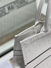 DIOR SMALL BOOK TOTE WHITE LEATHER M1296 36 × 28 CM - 5