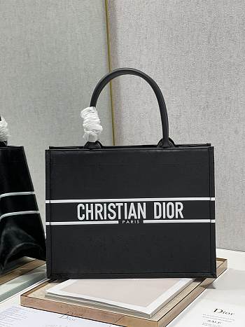 DIOR SMALL BOOK TOTE BLACK LEATHER M1296 36 × 28 CM