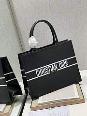 DIOR SMALL BOOK TOTE BLACK LEATHER M1296 36 × 28 CM - 4