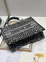 DIOR SMALL BOOK TOTE BLACK MIZZA EMBROIDERY M1296 SIZE 36 x 28 CM - 5