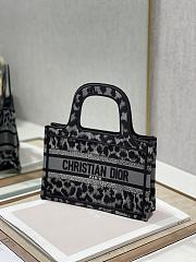 DIOR MINI BOOK TOTE BLACK MIZZA EMBROIDERY S5475 SIZE 23 CM - 6