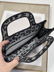 DIOR MINI BOOK TOTE BLACK MIZZA EMBROIDERY S5475 SIZE 23 CM - 5