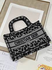 DIOR MINI BOOK TOTE BLACK MIZZA EMBROIDERY S5475 SIZE 23 CM - 3
