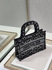 DIOR MINI BOOK TOTE BLACK MIZZA EMBROIDERY S5475 SIZE 23 CM - 4