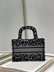 DIOR MINI BOOK TOTE BLACK MIZZA EMBROIDERY S5475 SIZE 23 CM - 2