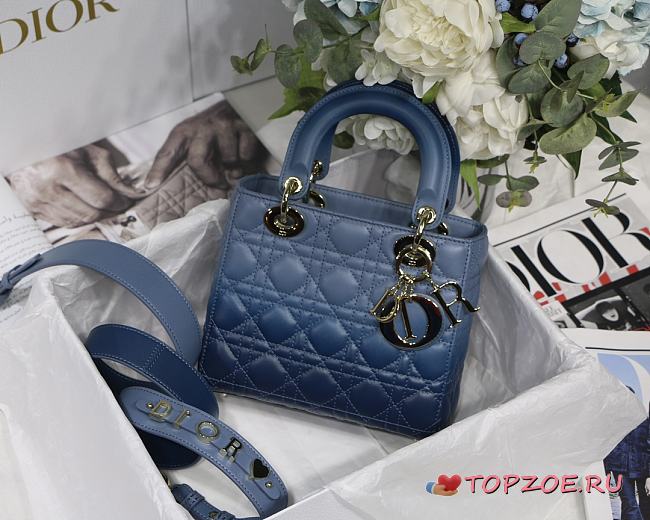Lady Dior My ABC Indigo Blue Gradient Cannage Lambskin M0538 Size 20cm - 1