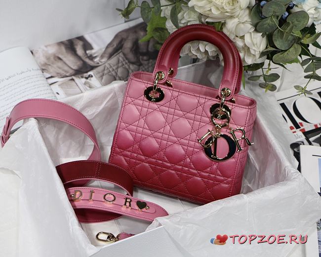 Lady Dior My ABC Pink Gradient Cannage Lambskin M0538 Size 20cm - 1
