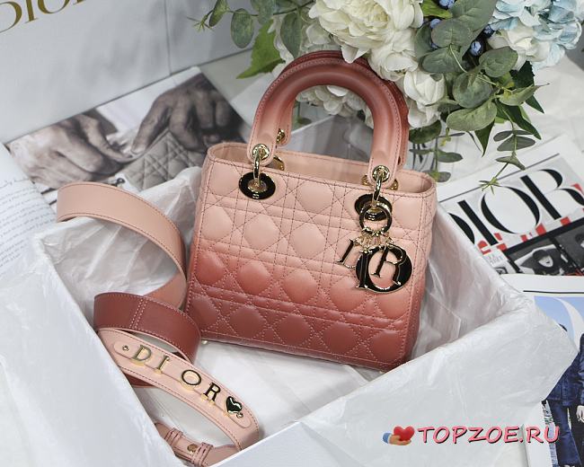 Lady Dior My ABC Light Pink Gradient Cannage Lambskin M0538 Size 20cm - 1