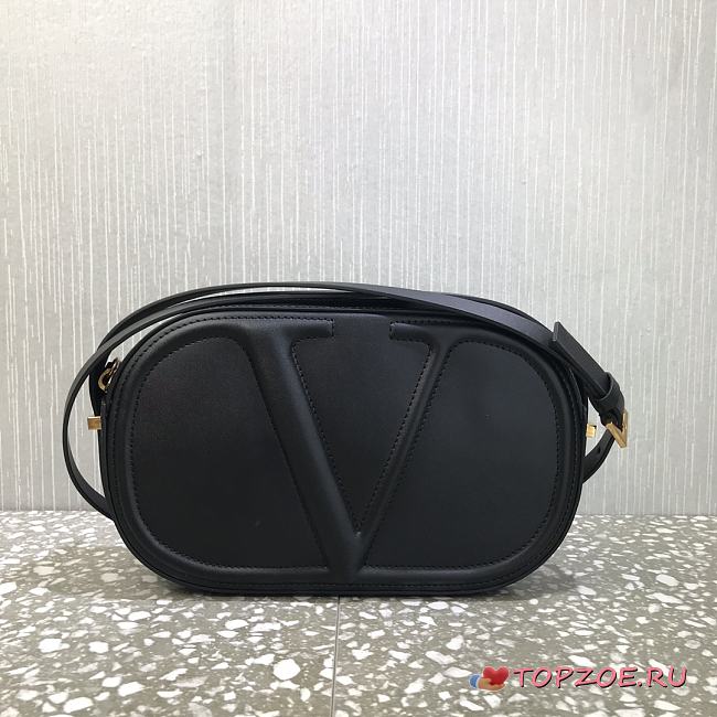 Valentino V Logo Cross Body Camera Bag Black Size 25 Cm - 1