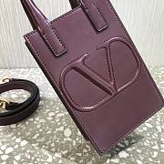 Valentino Mini Garavani Vlogo Walk Tote Bag Burgundy Size 11 cm - 3