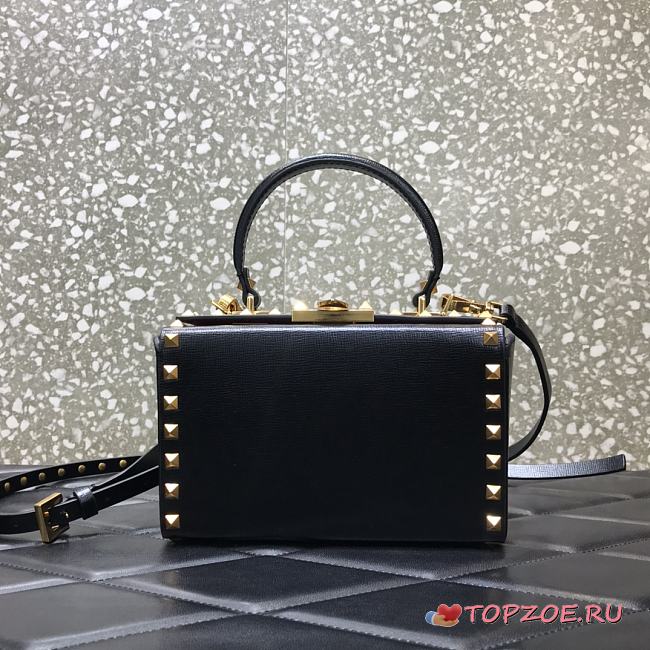 Valentino Rockstud Alcove Box Bag Black WAX0NO Size 19 cm - 1