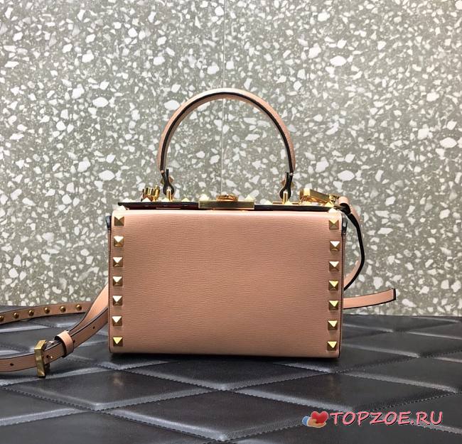 Valentino Rockstud Alcove Box Bag Rose Cannelle WAX0NO Size 19 cm - 1