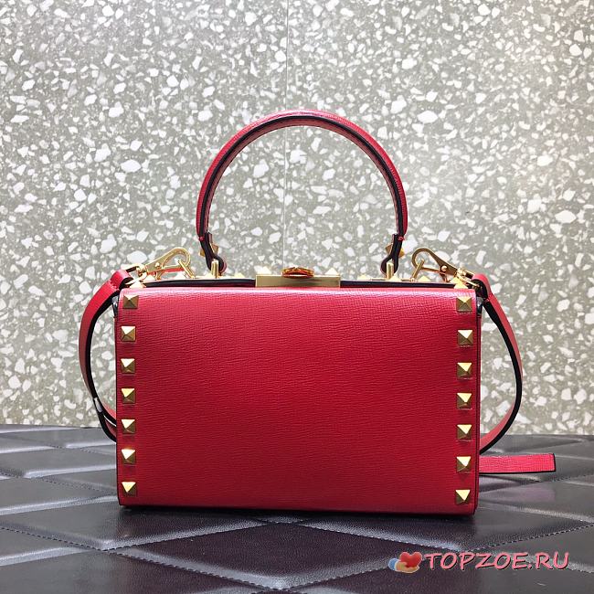 Valentino Rockstud Alcove Box Bag Red WAX0NO Size 19 cm - 1