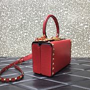 Valentino Rockstud Alcove Box Bag Red WAX0NO Size 19 cm - 3