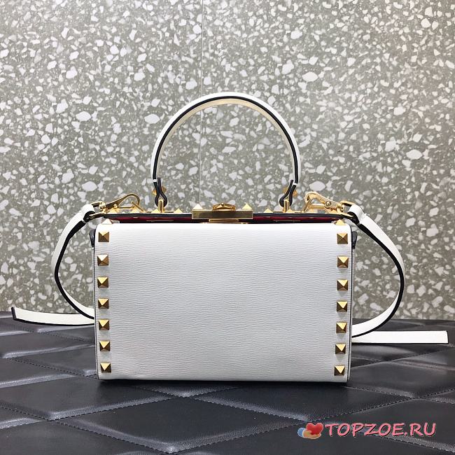 Valentino Rockstud Alcove Box Bag White WAX0NO Size 19 cm - 1