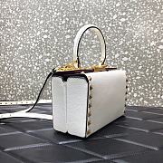Valentino Rockstud Alcove Box Bag White WAX0NO Size 19 cm - 2