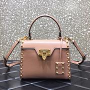 Valentino Small Rockstud Alcove Handbag Rose Cannelle WAX0NO Size 22 cm - 1