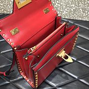 Valentino Small Rockstud Alcove Handbag Red WAX0NO Size 22 cm - 6