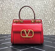 Valentino Medium Rockstud Alcove Handbag Red BQZ0NO Size 23 cm - 1