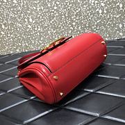 Valentino Medium Rockstud Alcove Handbag Red BQZ0NO Size 23 cm - 5