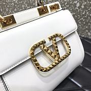 Valentino Medium Rockstud Alcove Handbag White BQZ0NO Size 23 cm - 2