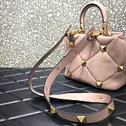 Valentino Small Roman Stud The Handle Bag Rose Cannelle BSF0NO Size 21 cm - 6