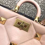 Valentino Small Roman Stud The Handle Bag Rose Cannelle BSF0NO Size 21 cm - 4