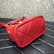 Valentino Small Roman Stud The Handle Bag Red BSF0NO Size 21 cm - 6