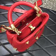 Valentino Small Roman Stud The Handle Bag Red BSF0NO Size 21 cm - 5