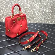 Valentino Small Roman Stud The Handle Bag Red BSF0NO Size 21 cm - 4
