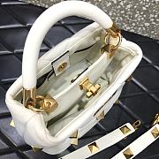 Valentino Small Roman Stud The Handle Bag White BSF0NO Size 21 cm - 5