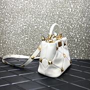 Valentino Small Roman Stud The Handle Bag White BSF0NO Size 21 cm - 4