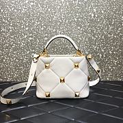 Valentino Small Roman Stud The Handle Bag White BSF0NO Size 21 cm - 2