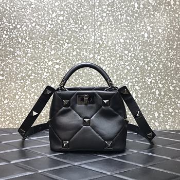 Valentino Small Roman Stud The Handle Bag With Tonal Studs BSF0NO Size 21