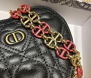 Dior Dioramour Caro Heart Pouch With Chain Black S5097 Size 11 cm - 6