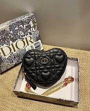 Dior Dioramour Caro Heart Pouch With Chain Black S5097 Size 11 cm - 5