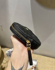 Dior Dioramour Caro Heart Pouch With Chain Black S5097 Size 11 cm - 2