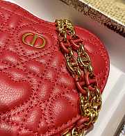 Dior Dioramour Caro Heart Pouch With Chain Red S5097 Size 11 cm - 5