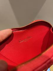 Dior Dioramour Caro Heart Pouch With Chain Red S5097 Size 11 cm - 2