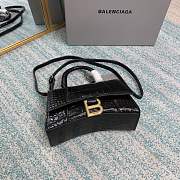 Balenciaga Hourglass XS Black Crocodile Embossed 5928331 Size 19 cm - 4