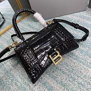 Balenciaga Hourglass XS Black Crocodile Embossed 5928331 Size 19 cm - 6