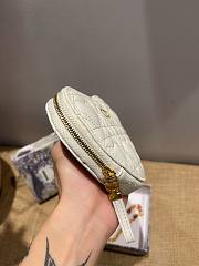 Dior Dioramour Caro Heart Pouch With Chain White S5097 Size 11 cm - 3