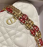 Dior Dioramour Caro Heart Pouch With Chain White S5097 Size 11 cm - 4