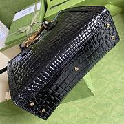 Gucci Diana Small Crocodile Tote Bag Black 660195 Size 27 cm - 2