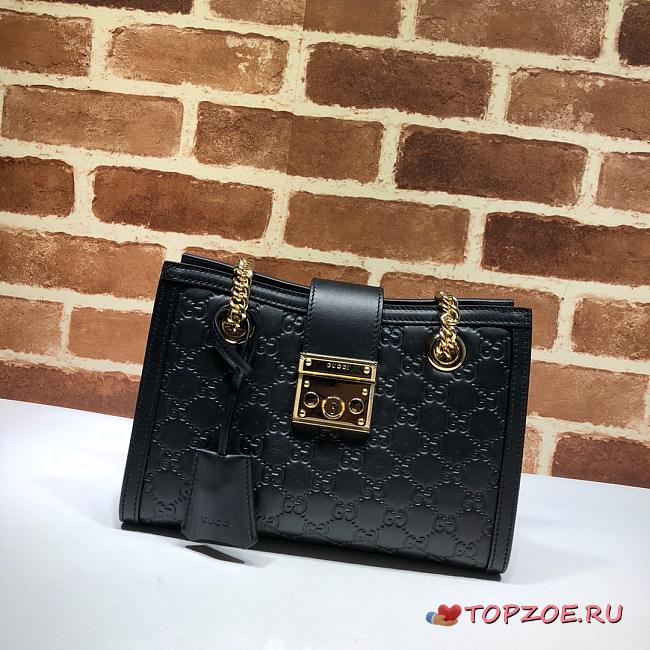 Gucci Padlock Signature Shoulder Bag Black 498156 Size 26x18x10 cm - 1